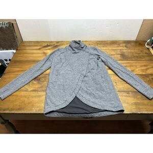 Lululemon Cardigan Sweater Womens 6 Gray Thats A Wrap Yoga Stretch Snap